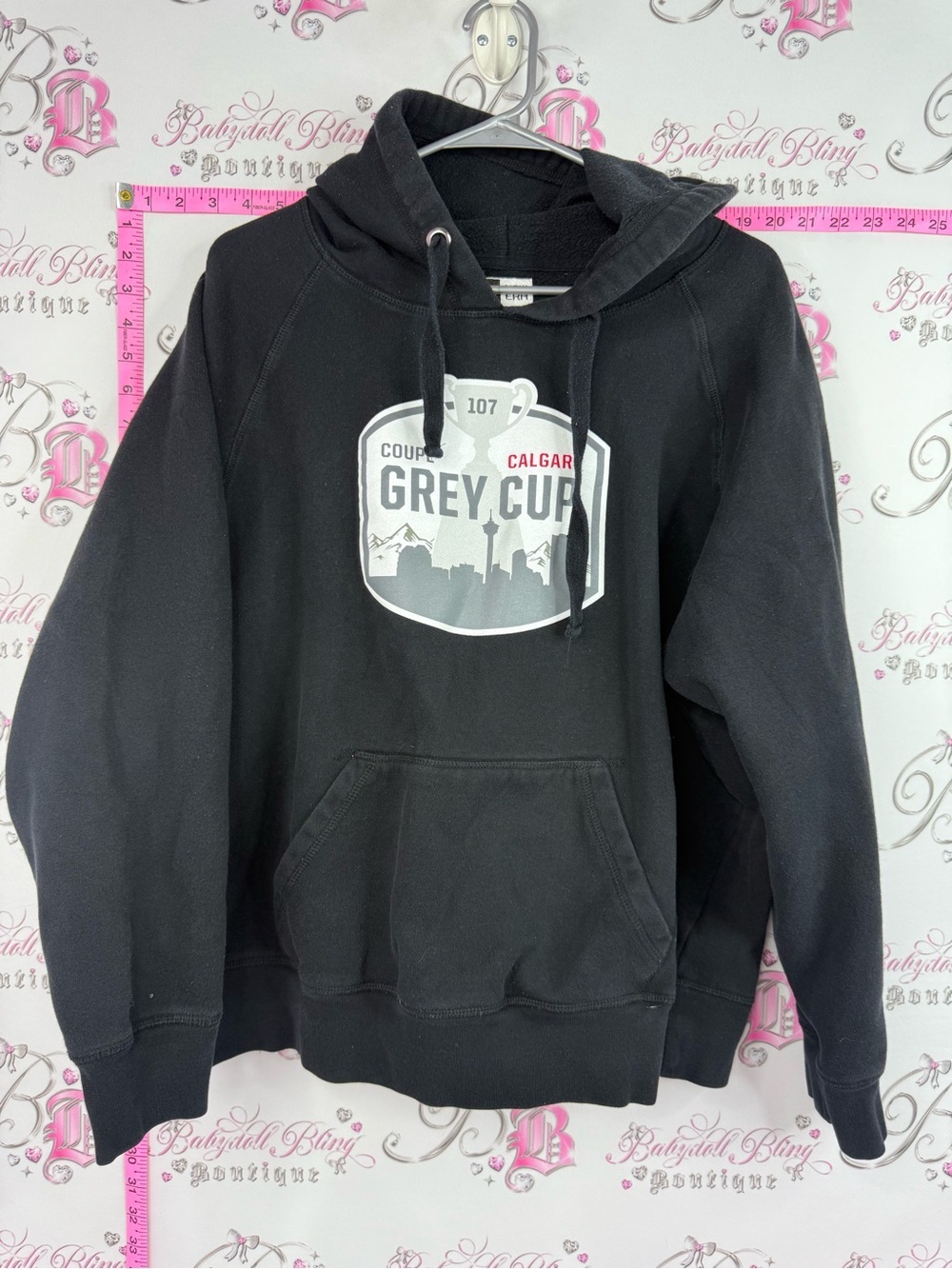 New Era Black Hoodie with 107 Grey Cup Calgary Graphic